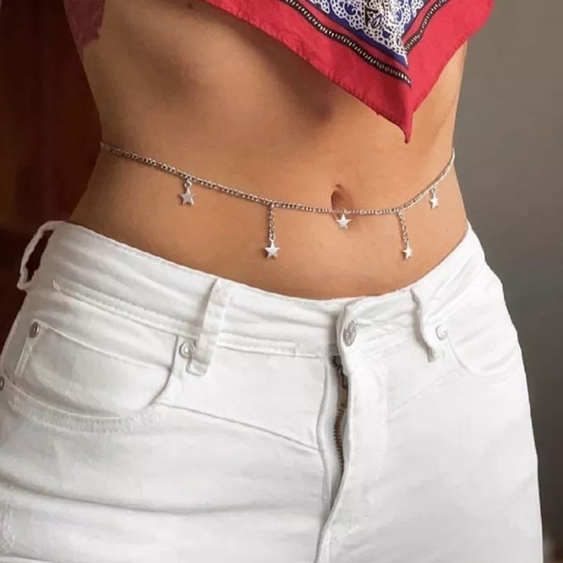 Belly belt, silver and gold metal